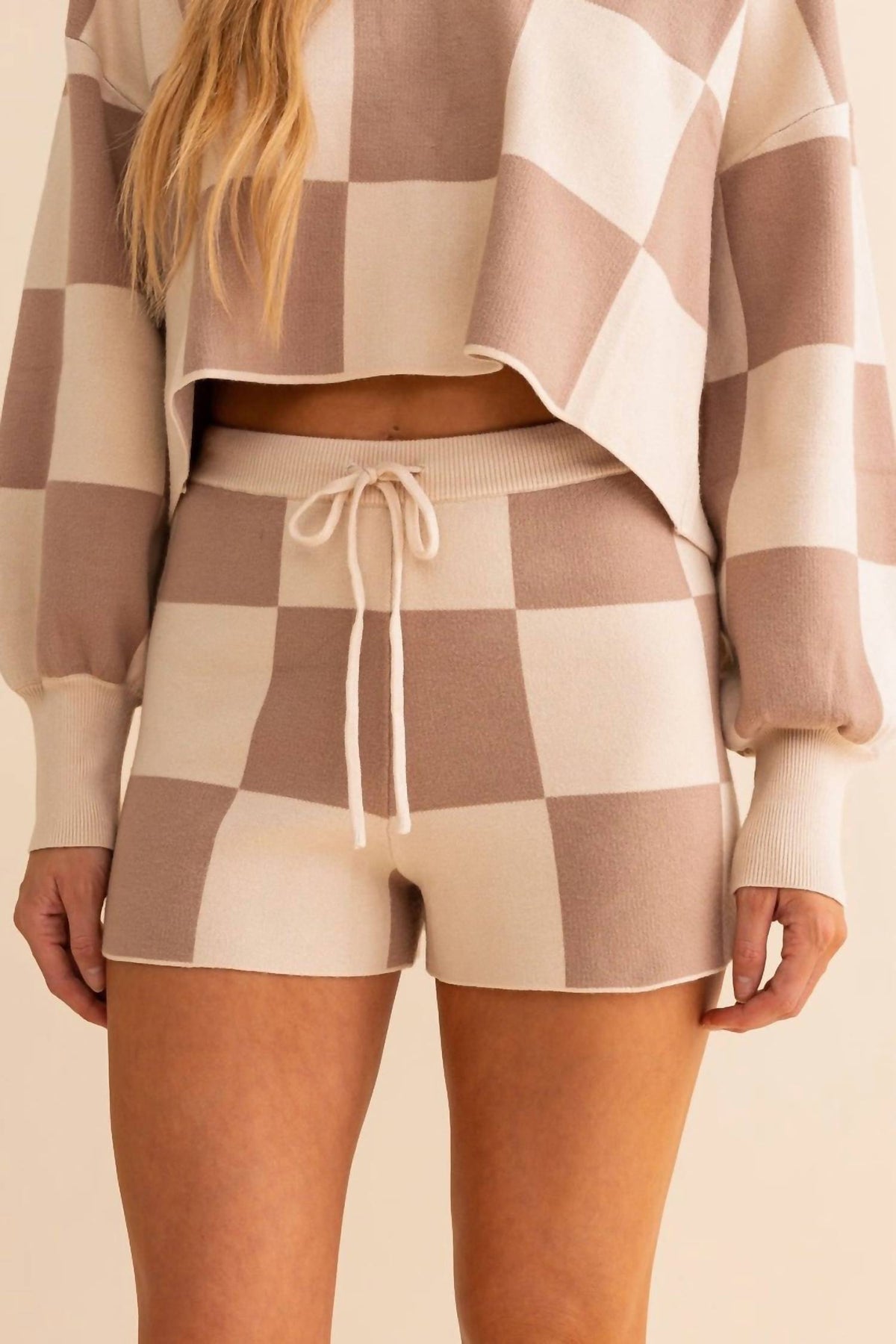 Le Lis - Checkered Sweater Shorts