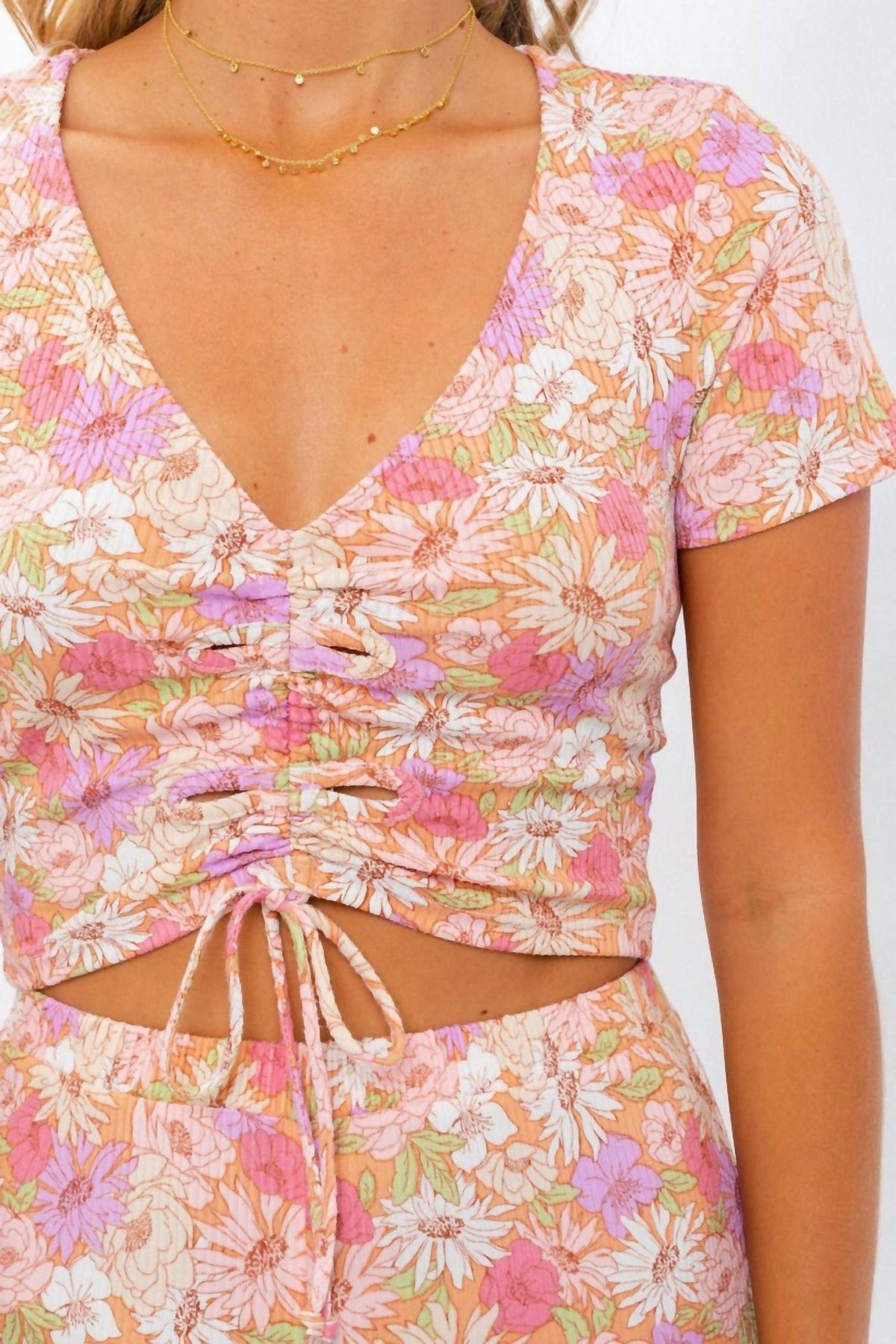 Le Lis - Floral Print Ruched Top