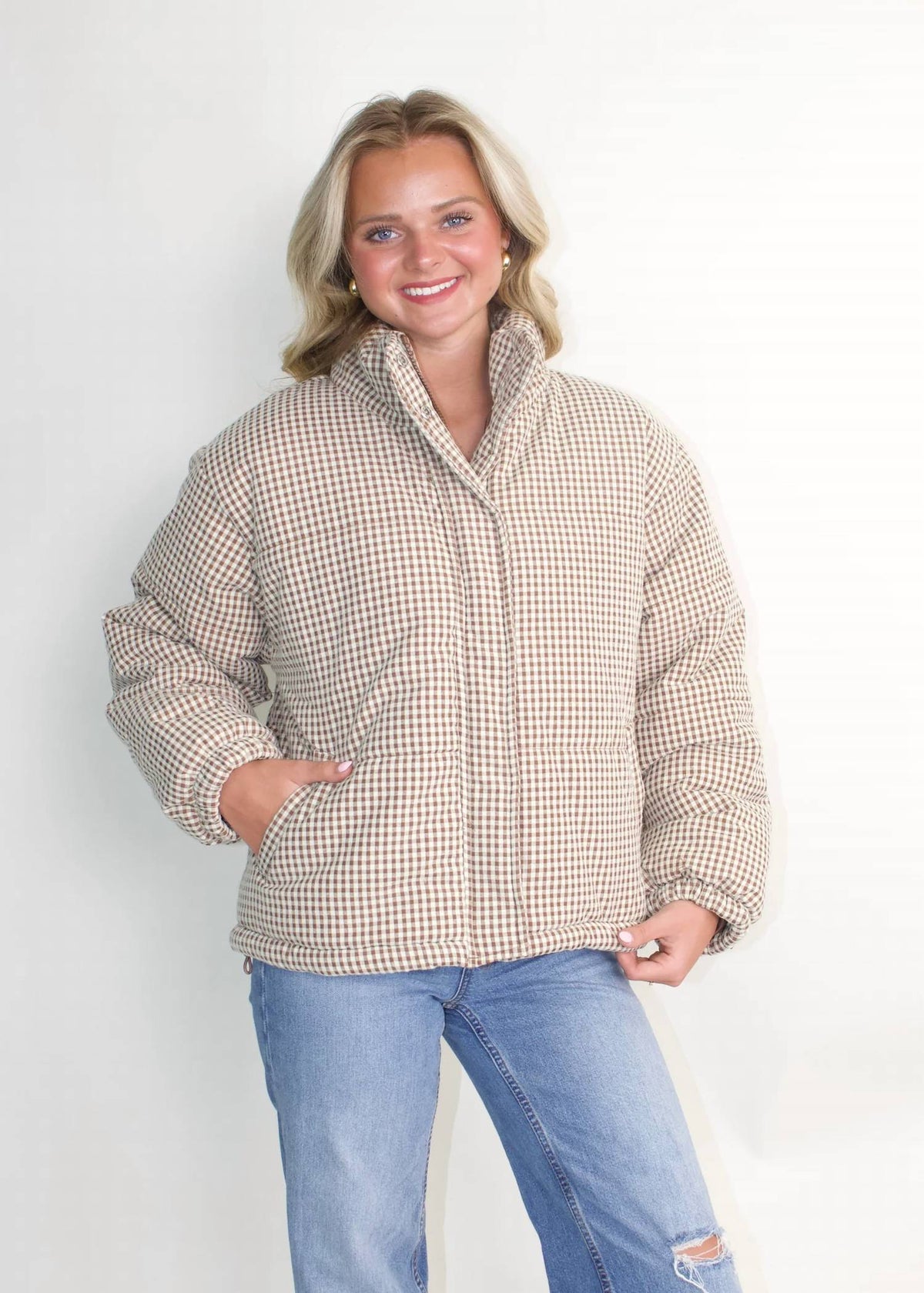 Le Lis - GINGHAM PUFFER JACKET
