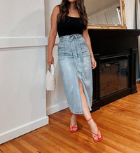 Le Lis - Heidi Midi Denim Skirt