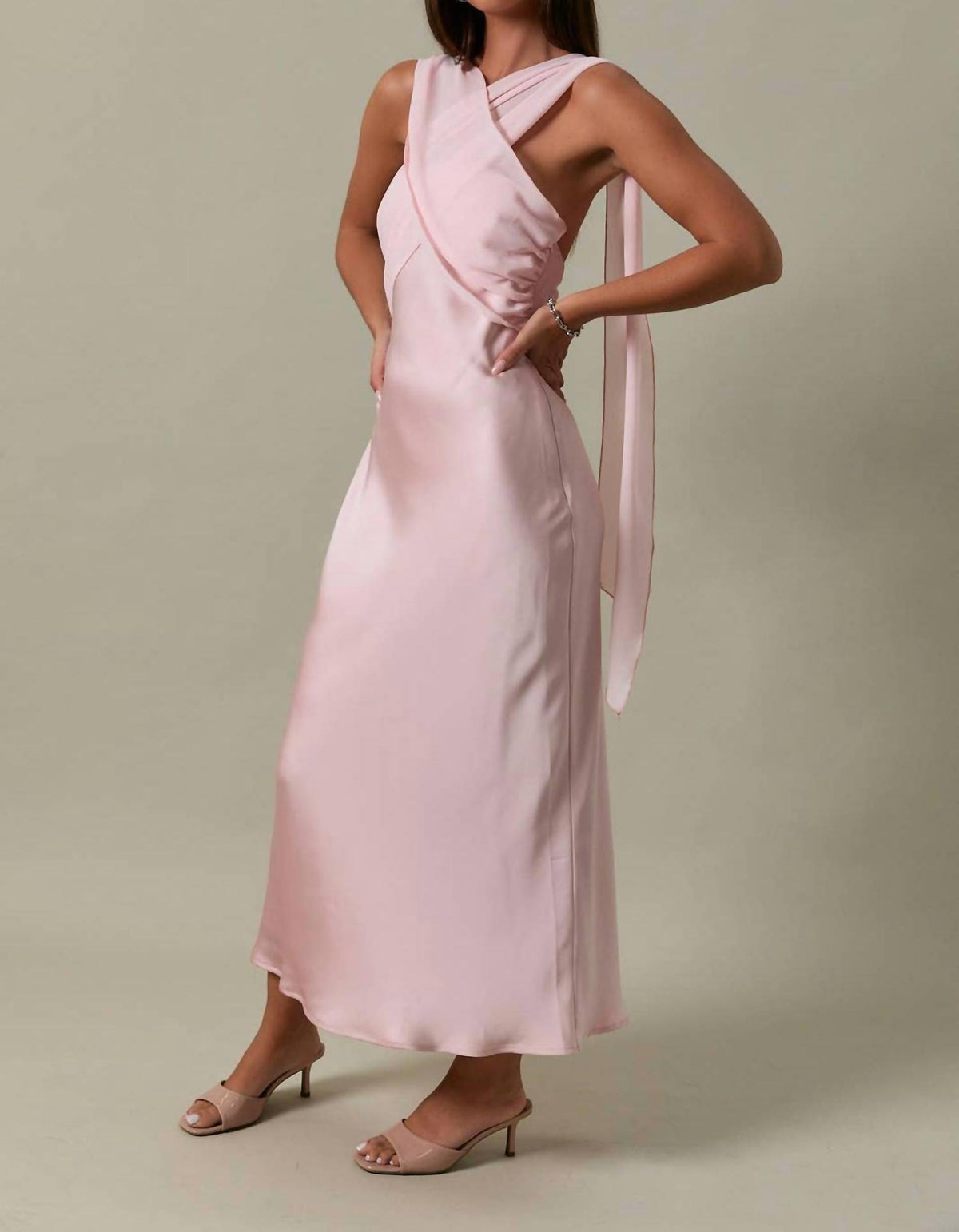 Le Lis - Strapless Scarf Midi Dress