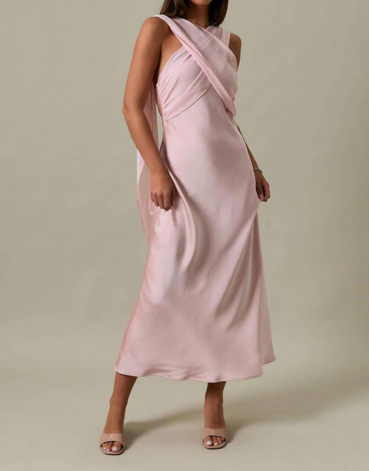 Le Lis - Strapless Scarf Midi Dress