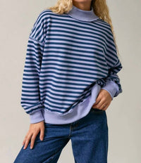 Le Lis - The Berry Stripe Mockneck Sweater