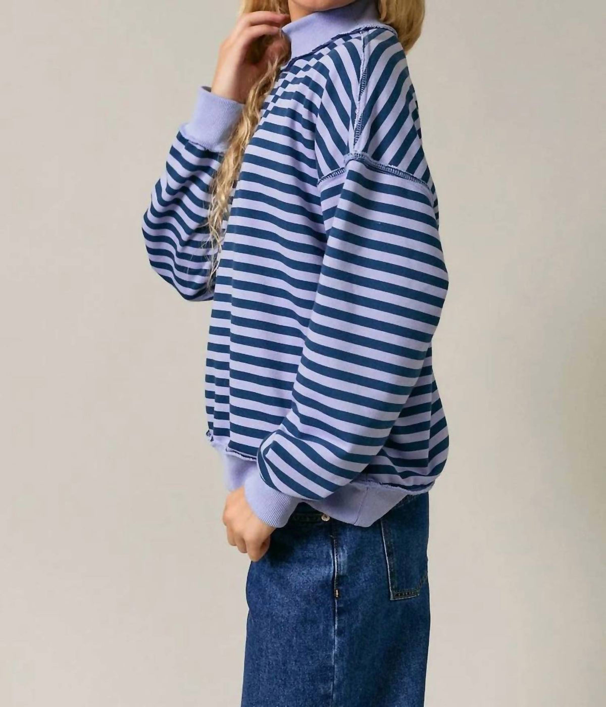 Le Lis - The Berry Stripe Mockneck Sweater