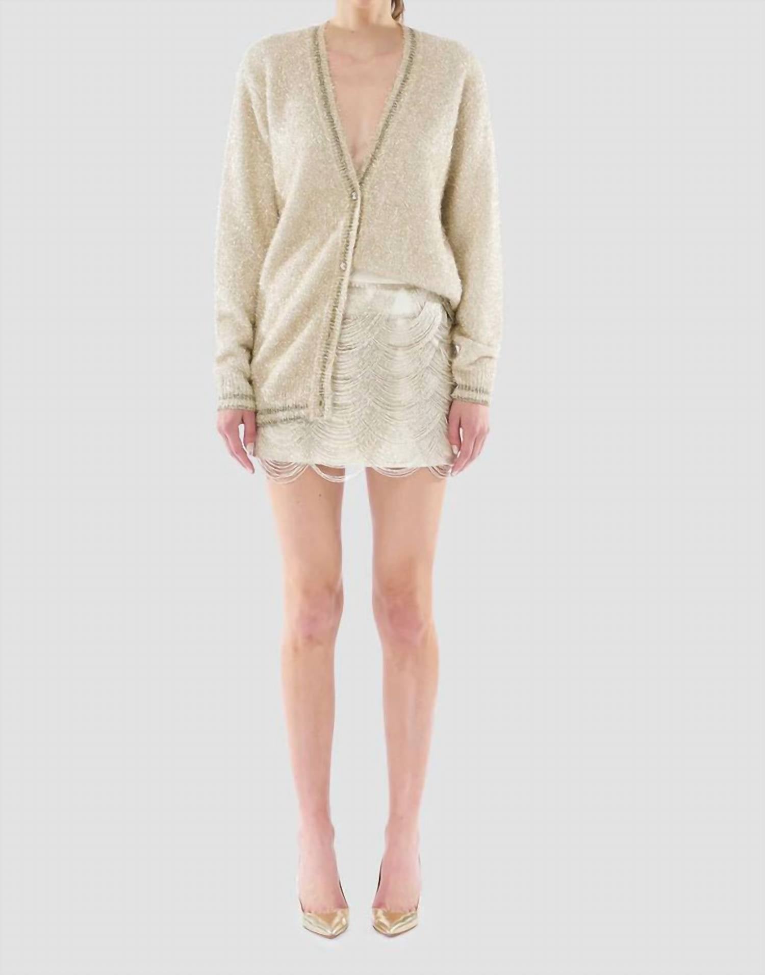 Le Superbe - Celestial Knit Cardigan - cardigans - clothing - gold