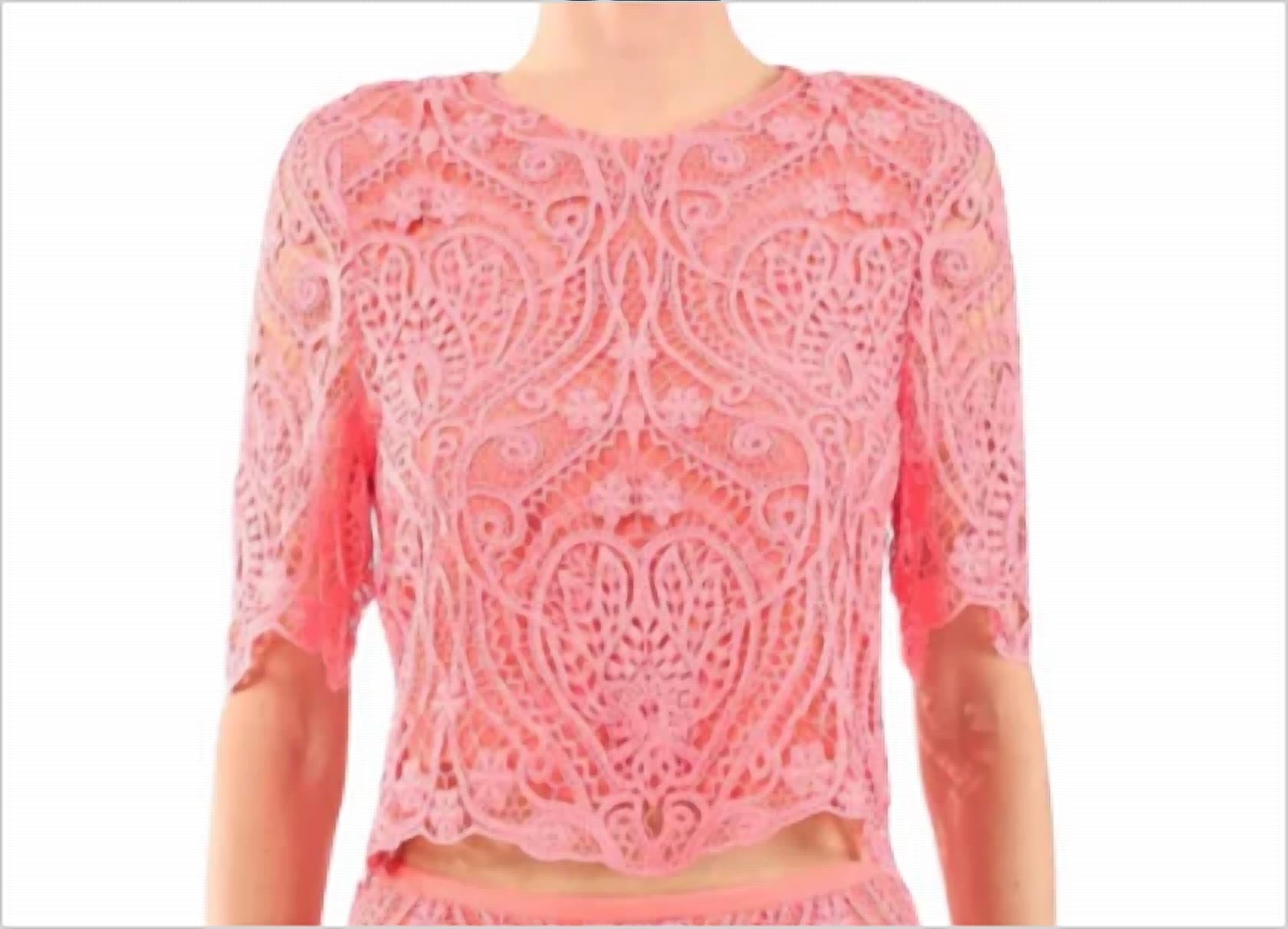 Le Superbe - Lace Tee - blouses - clothing - pink