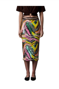 Le Superbe - Pop Art Liza Midi Skirt - clothing - geometric - knee - length - skirts