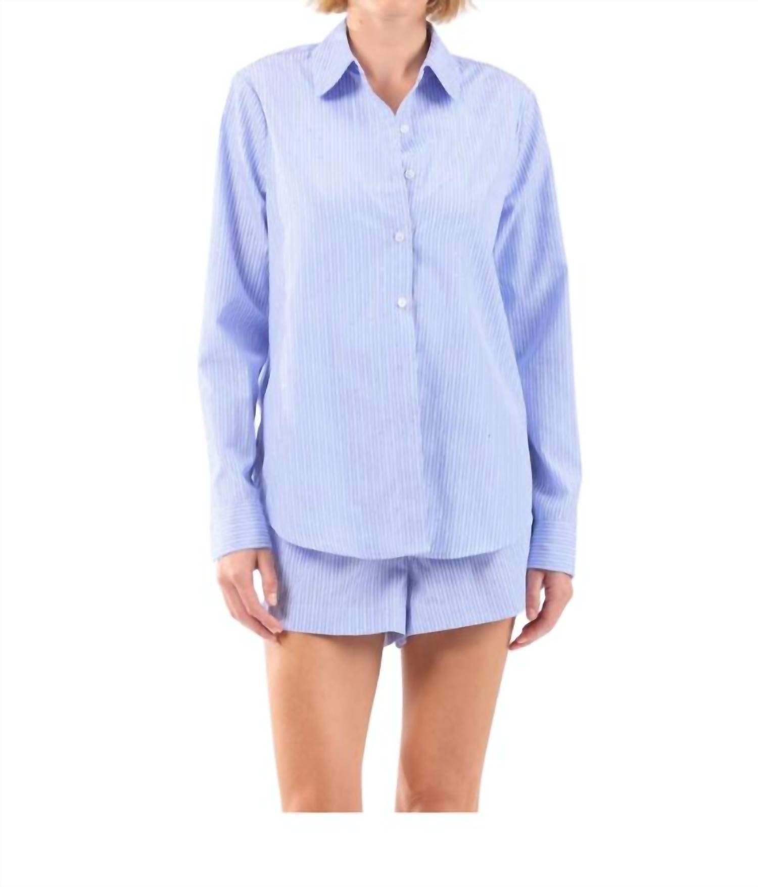 Le Superbe - Subtle Shine Ex Boyfriend Shirt - blue - button - down - shirts - clothing