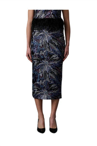 Le Superbe - Women's Floral Skirt - blue - clothing - floral