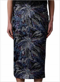Le Superbe - Women's Floral Skirt - blue - clothing - floral