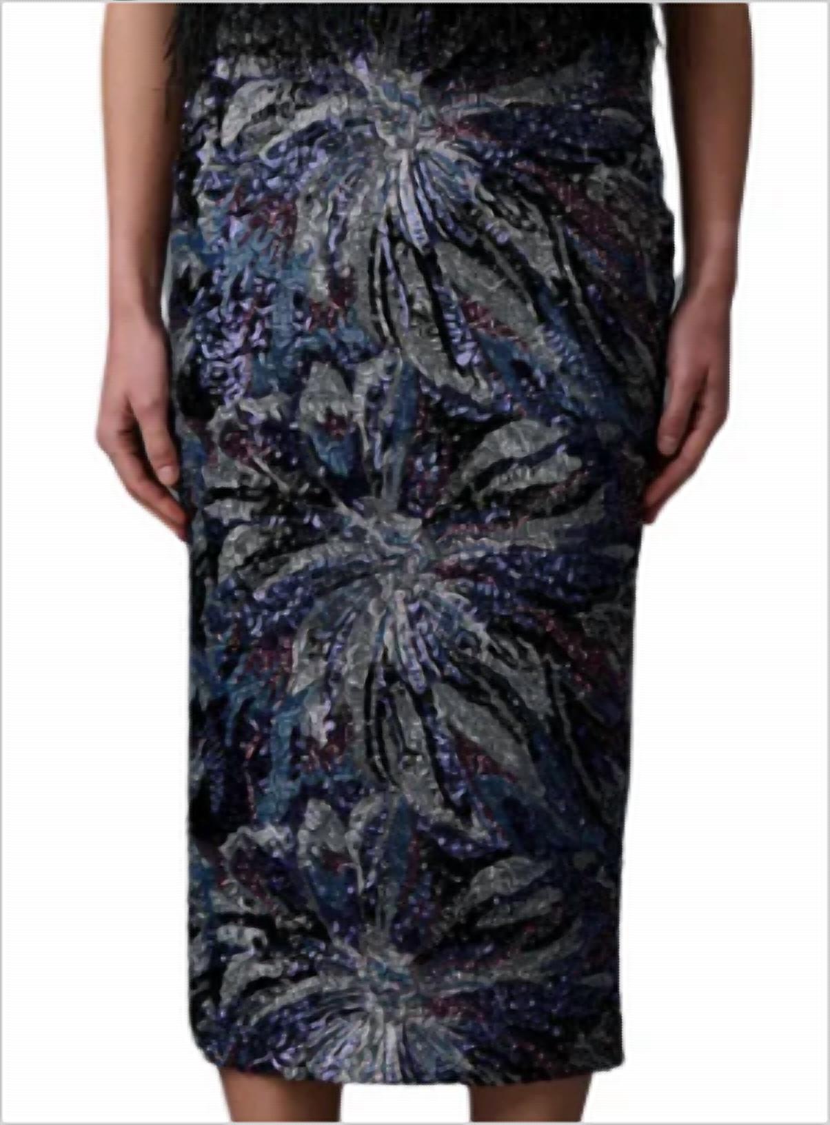 Le Superbe - Women's Floral Skirt - blue - clothing - floral