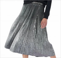 Le Superbe - Women's Foil Pleated Midi Skirt - clothing - knee - length - skirts - midi