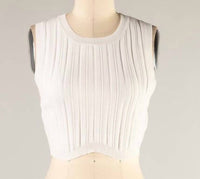 Lelis - Abigail Cable Knit Cropped Tank Top - clothing - rayon - solid