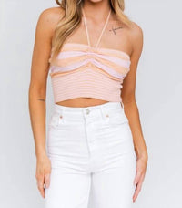 Lelis - Halter Neck Sweater Crop Top
