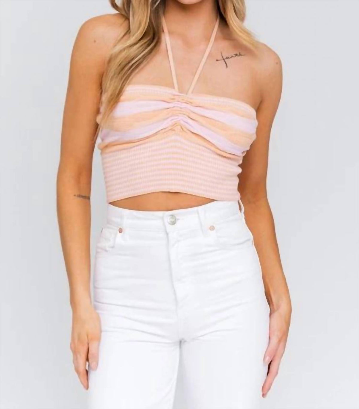 Lelis - Halter Neck Sweater Crop Top