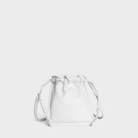 Lemiz - Women's Mini Bowie Drawstring Crossbody Leather Bag
