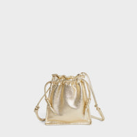 Lemiz - Women's Mini Bowie Drawstring Leather Bag