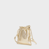 Lemiz - Women's Mini Bowie Drawstring Leather Bag