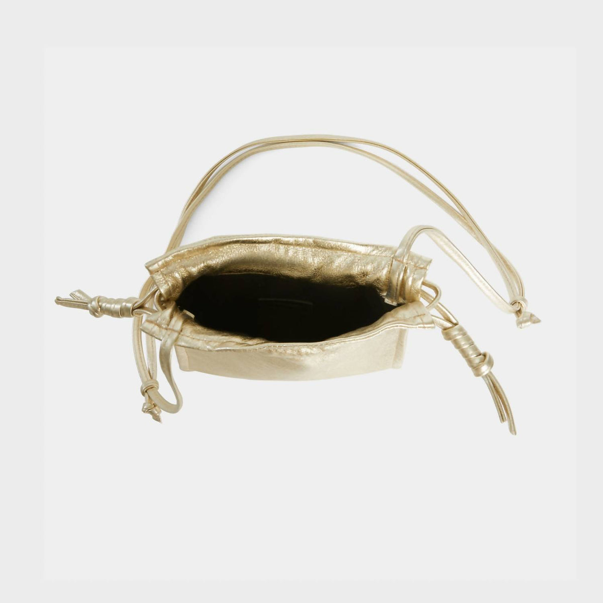 Lemiz - Women's Mini Bowie Drawstring Leather Bag
