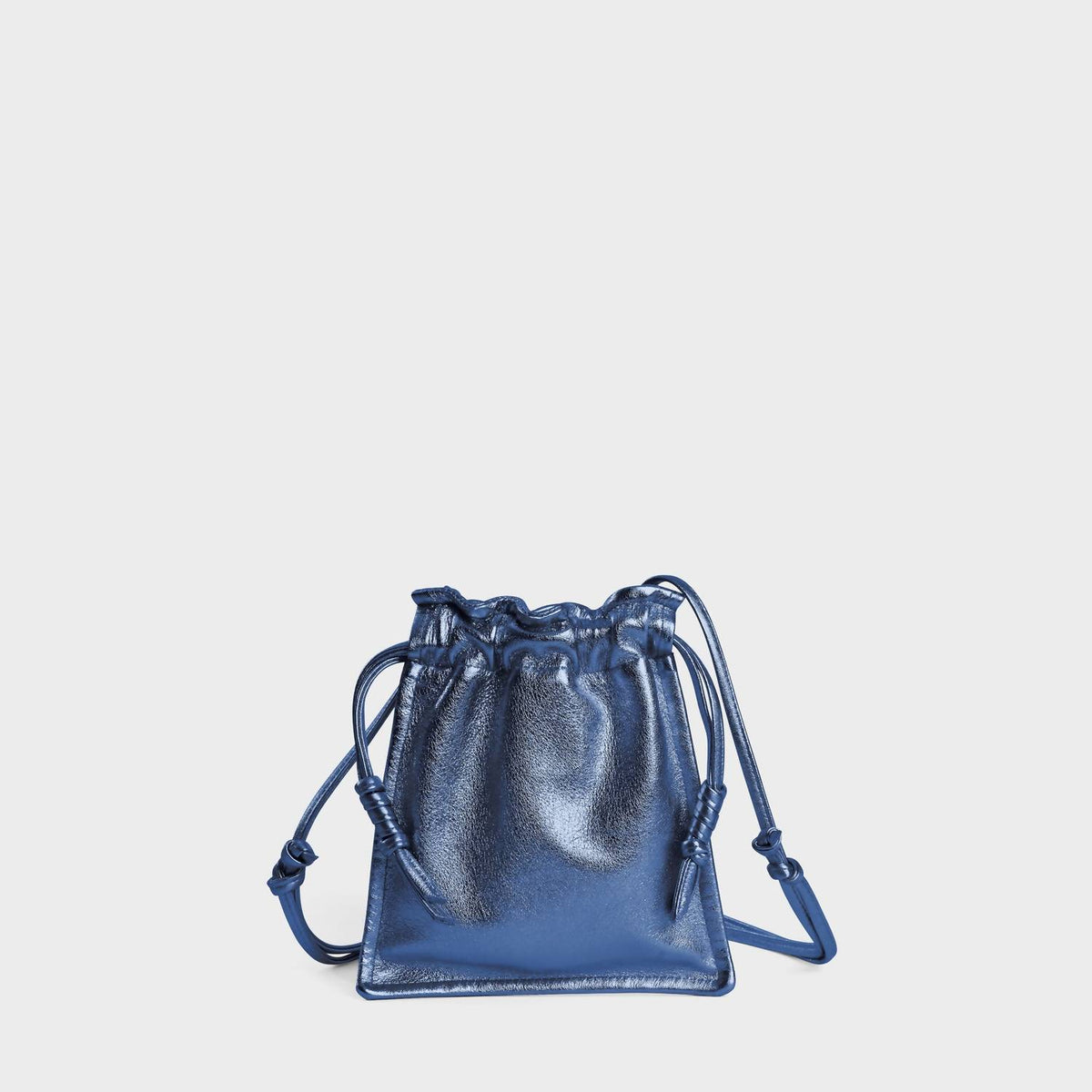 Lemiz - Women's Mini Bowie Drawstring Leather Bag