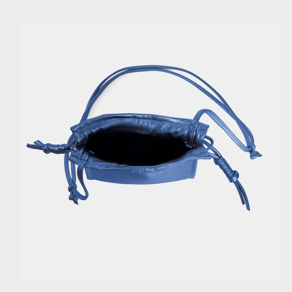 Lemiz - Women's Mini Bowie Drawstring Leather Bag