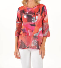 Lemon Grass - Mesh Reversible Print Top
