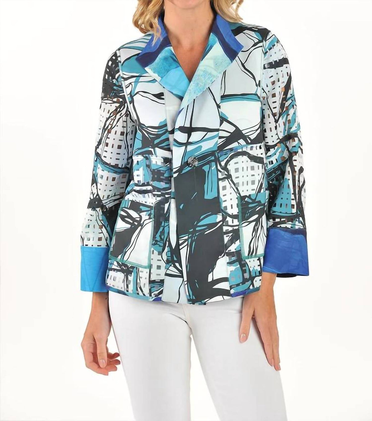 Lemon Grass - Reversible Print Blazer