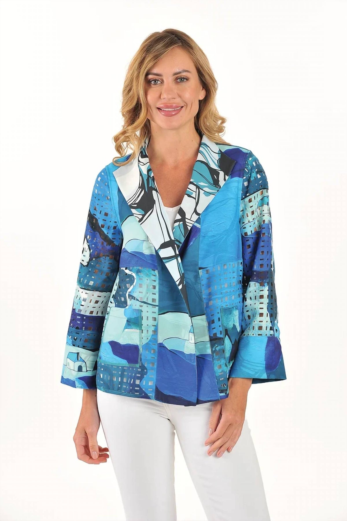 Lemon Grass - Reversible Print Blazer