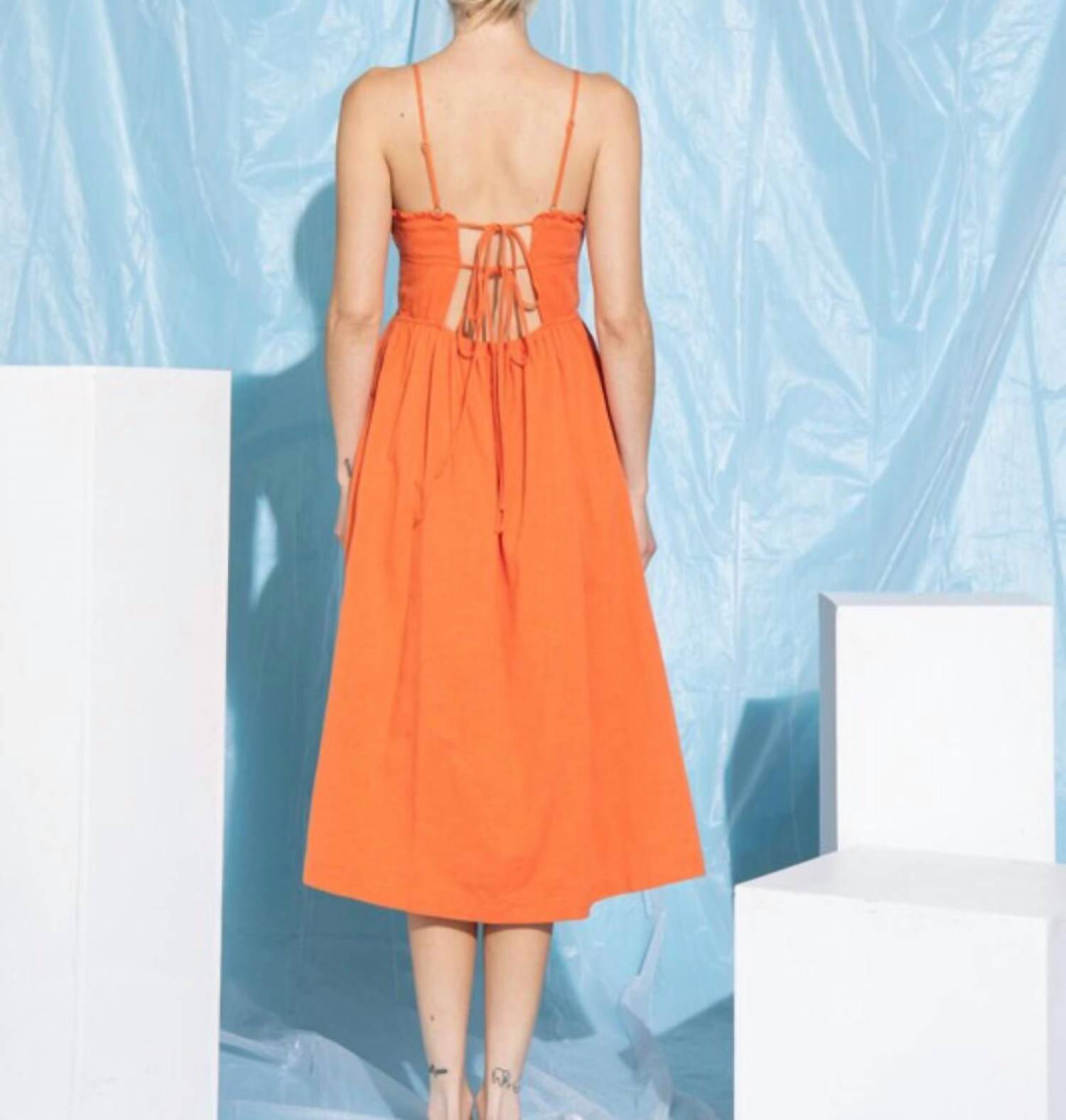 Lena - Berkley Open Back Dress - Women > Dresses > Midi - LENA