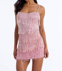 Lena - Make It A Double Beaded Mini Dress