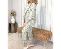 Lena - Nora Plaid Oversized Double Breasted Blazer