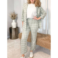 Lena - Nora Plaid Oversized Double Breasted Blazer