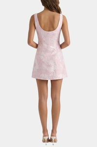 Lena - Scoop Neck Woven Mini Dress