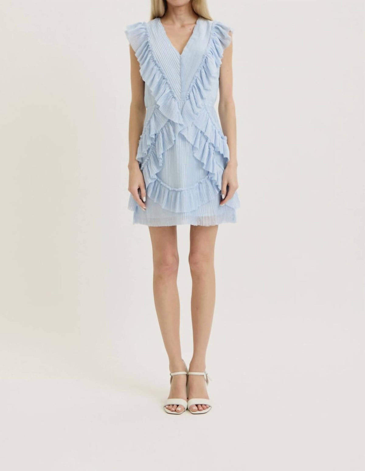 Lena - V-neck Ruffle Mini Dress