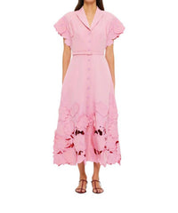 Leo Lin - Aubrey Appliqué Shirt Midi Dress - clothing - dresses - midi