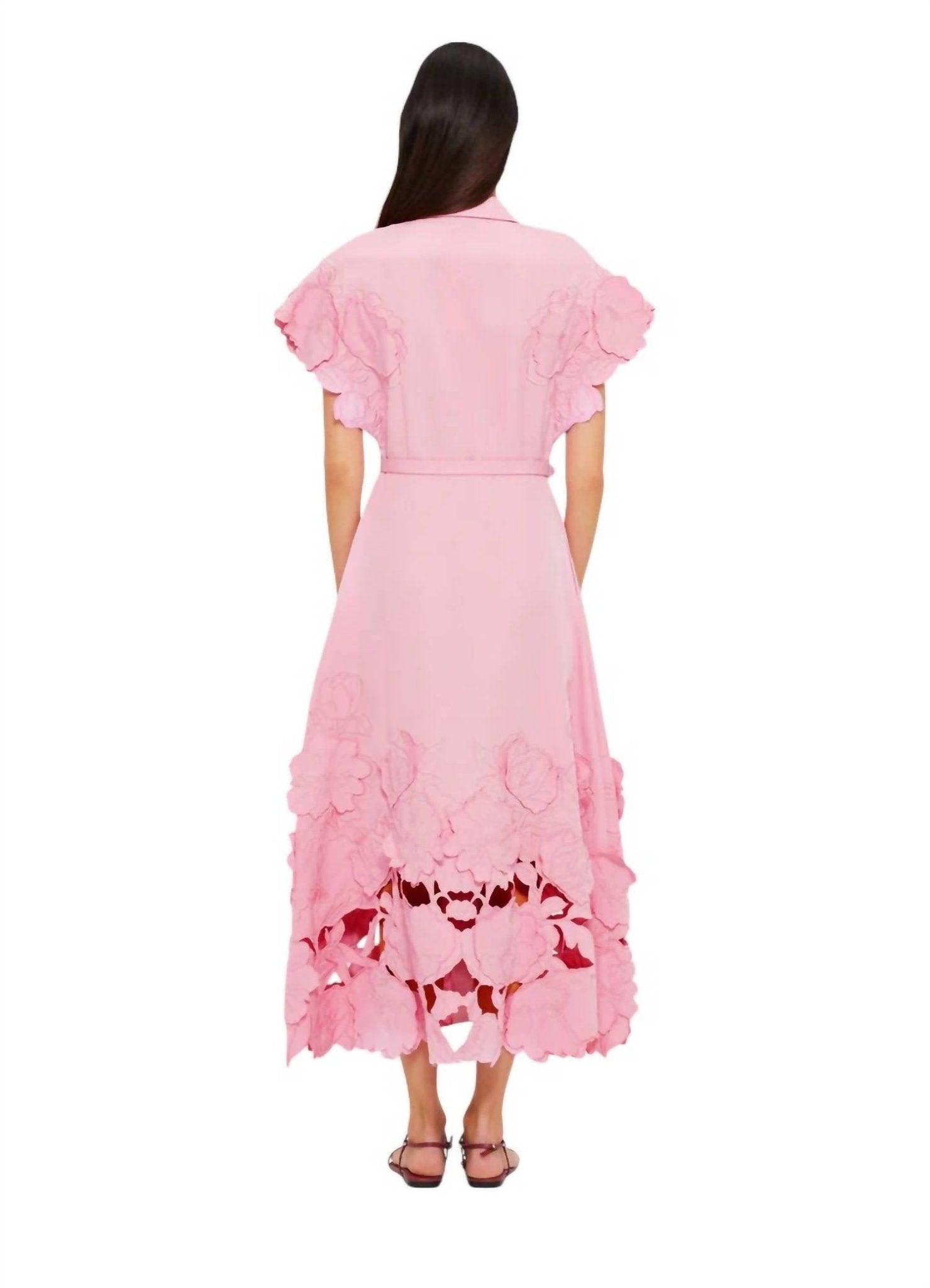 Leo Lin - Aubrey Appliqué Shirt Midi Dress - clothing - dresses - midi