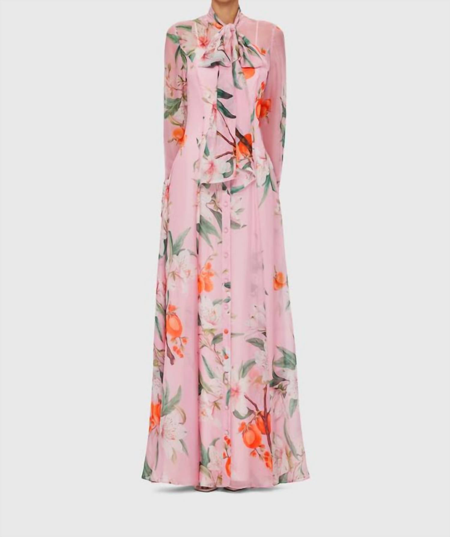 Leo Lin - Lilith Tie Neck Maxi Dress - clothing - dresses - floral