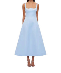 Leo Lin - Odette Midi Dress - blue - clothing - dresses