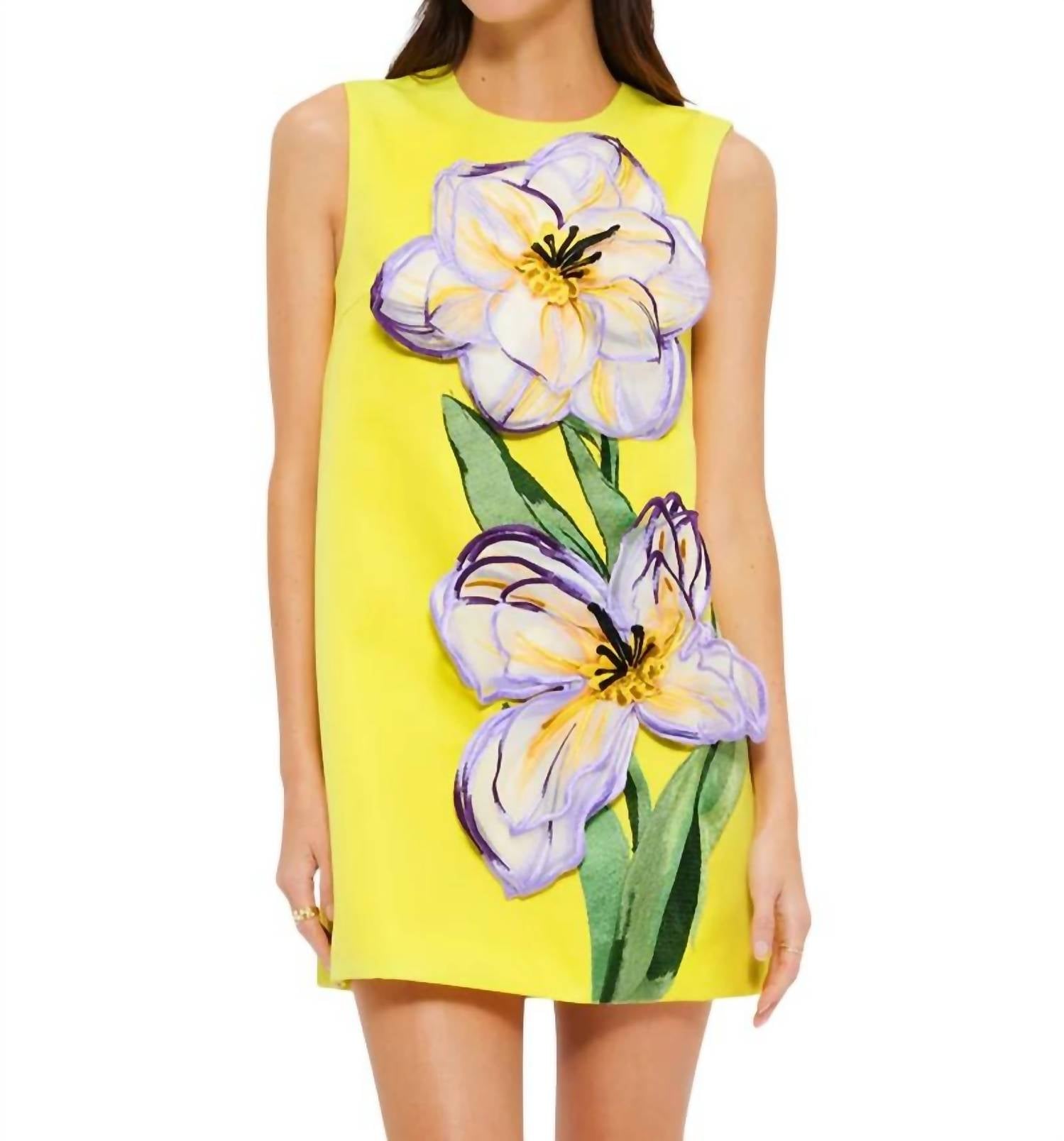 Leo Lin - Yvonne Appliqué Floral Mini Dress - clothing - collection:vacationdresses(Auto) - dresses