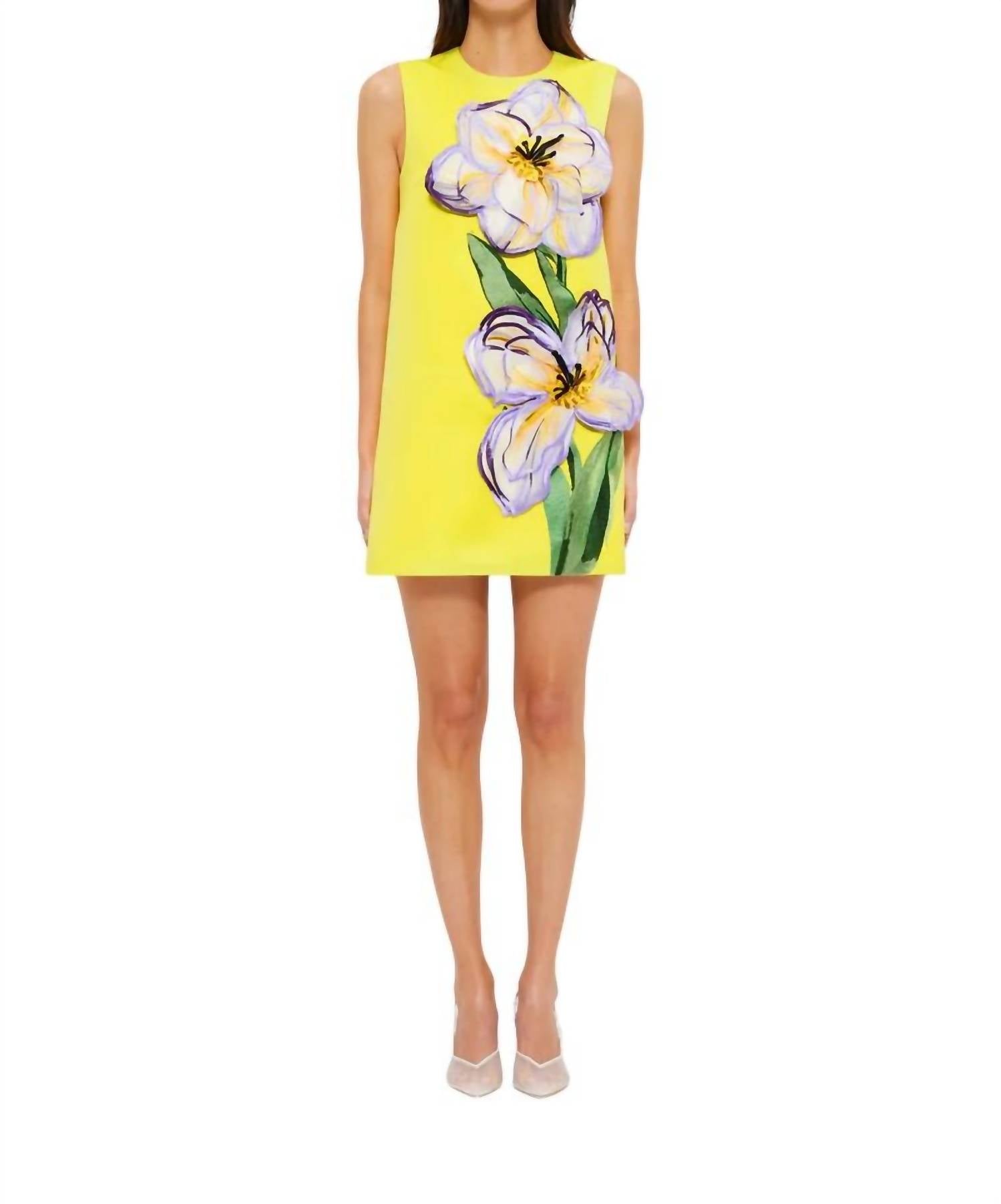 Leo Lin - Yvonne Appliqué Floral Mini Dress - clothing - collection:vacationdresses(Auto) - dresses