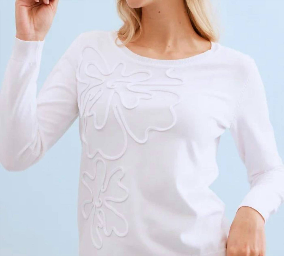 Leo & Ugo - Embossed Floral Pattern Sweater