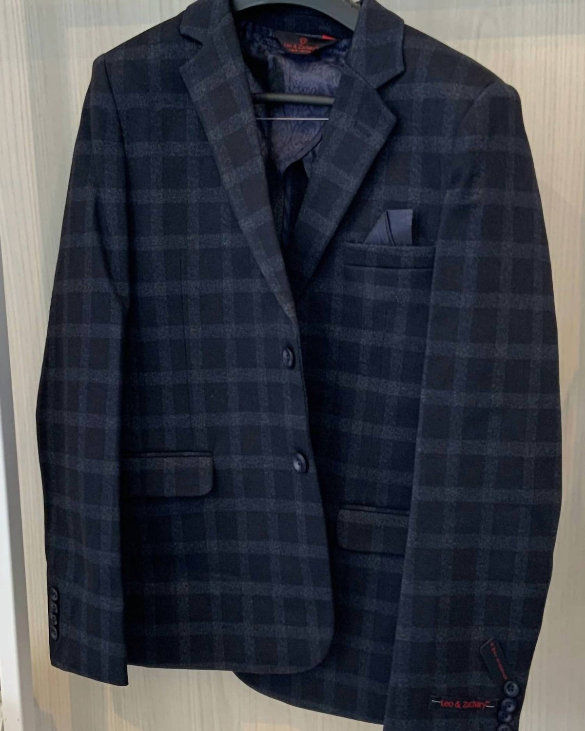 Leo & Zachary - Boys' Checked Stretch Blazer