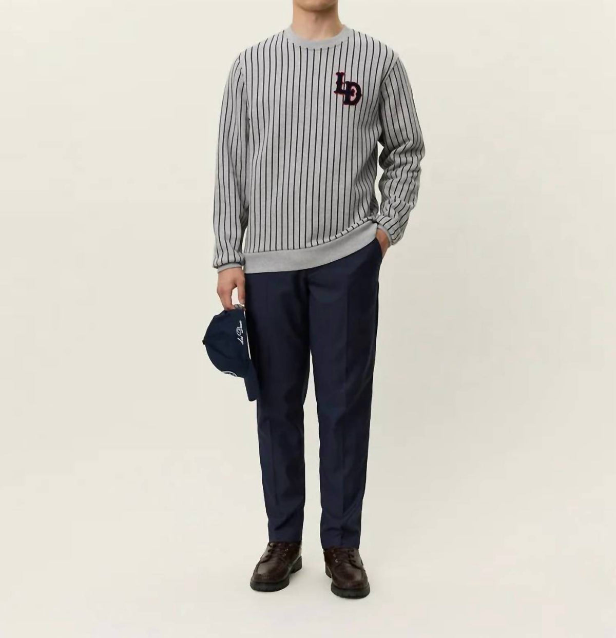 Les Deux - Patch Pinstripe Sweatshirt