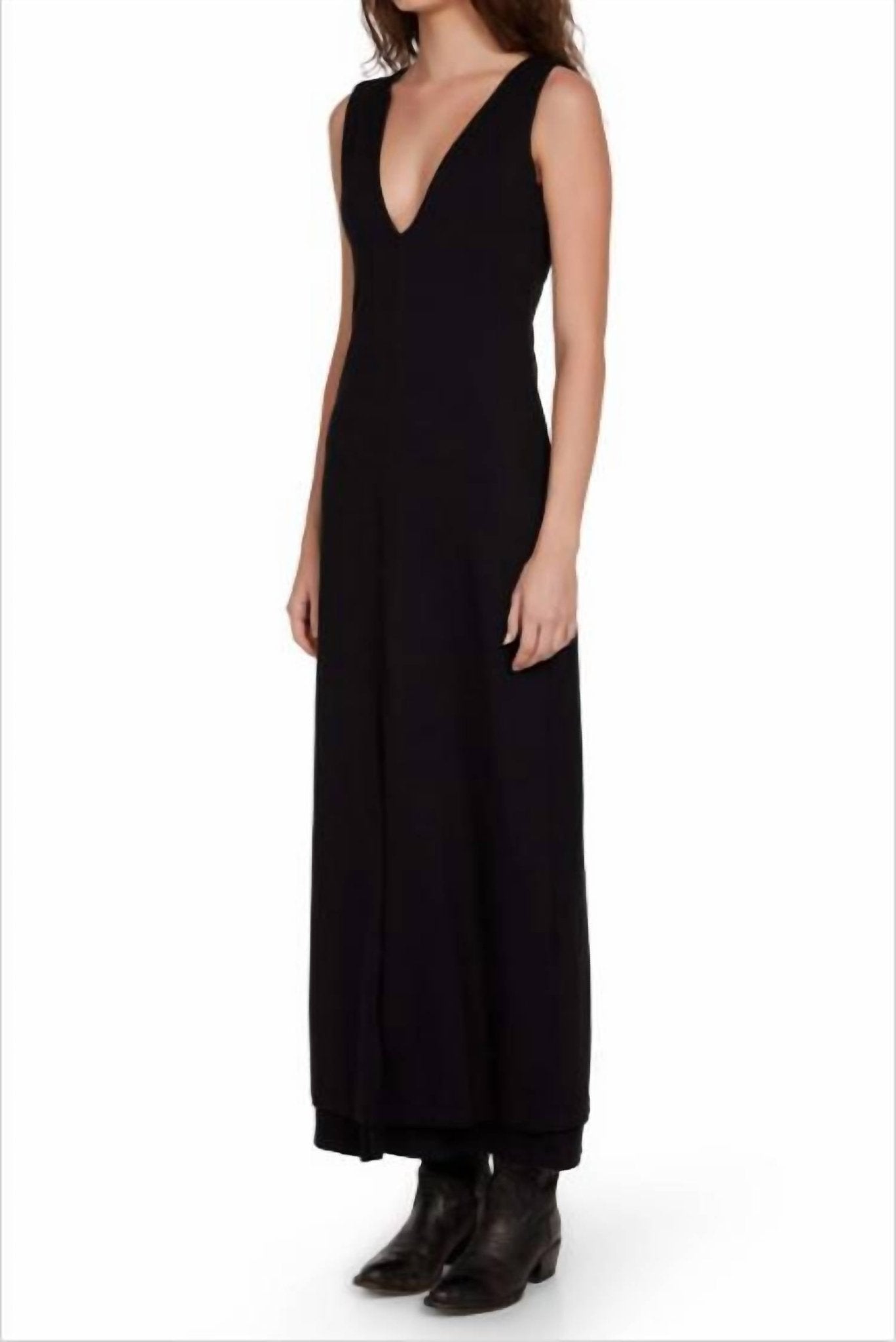 Les Tien - Ali Double V Tank Dress - black - clothing - dresses