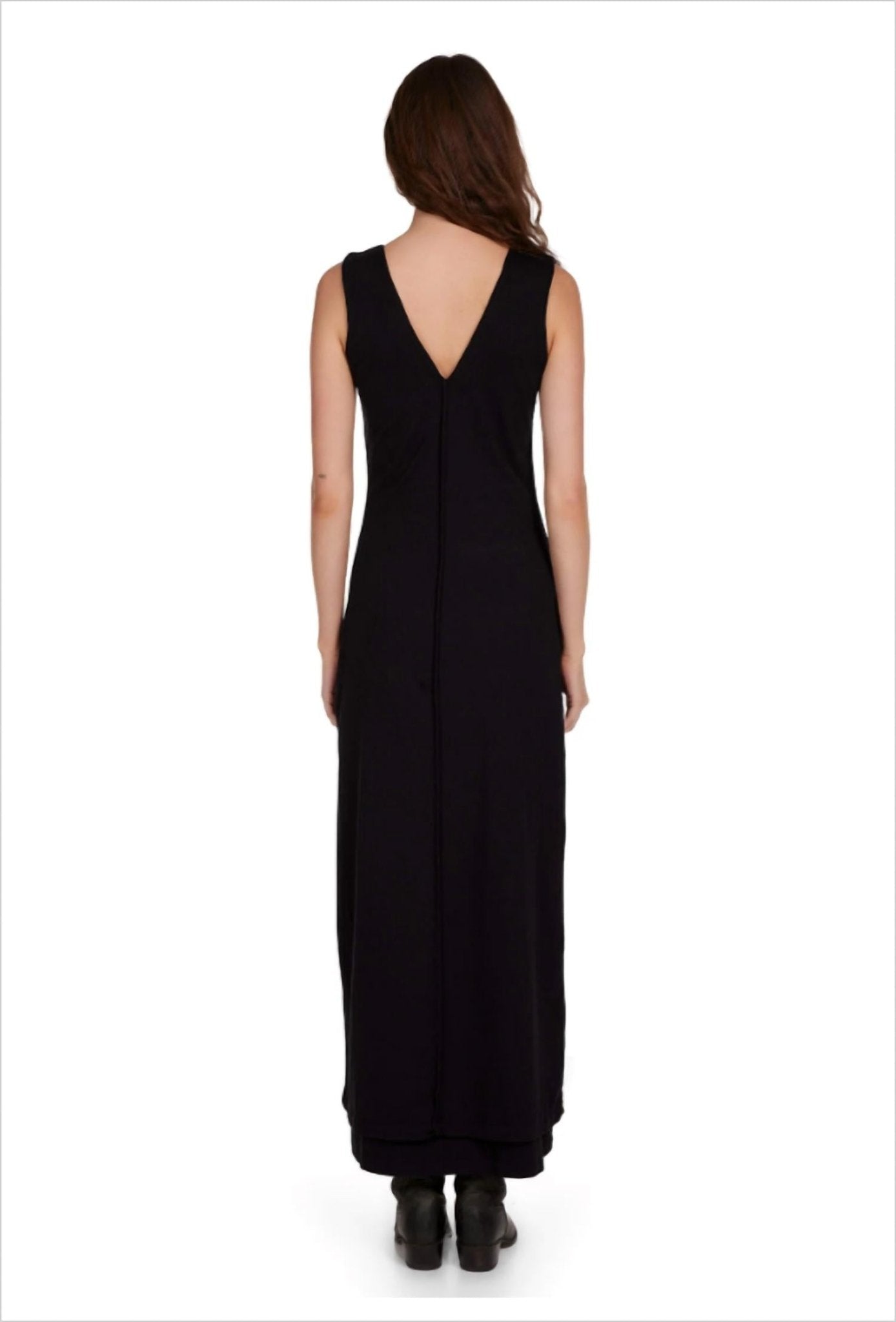 Les Tien - Ali Double V Tank Dress - black - clothing - dresses