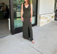 Les Tien - Ali Double V Tank Dress - black - clothing - dresses