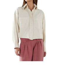 Les Tien - Coopa Oversized Crop Button Up Shirt