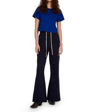 Les Tien - Daria Crop Tee - blue - clothing - cotton