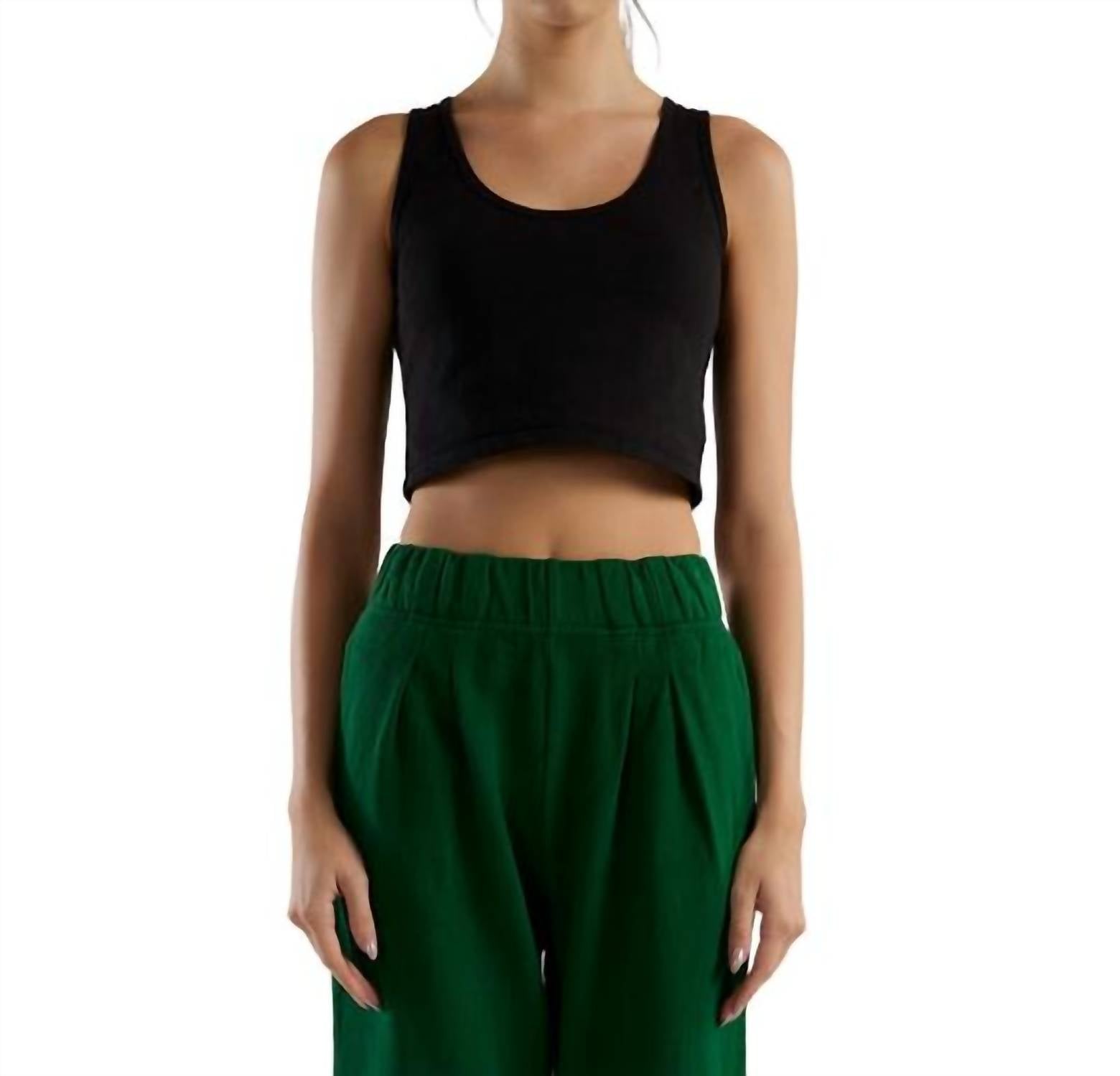 Les Tien - Kerry Crop Tank - black - clothing - cotton