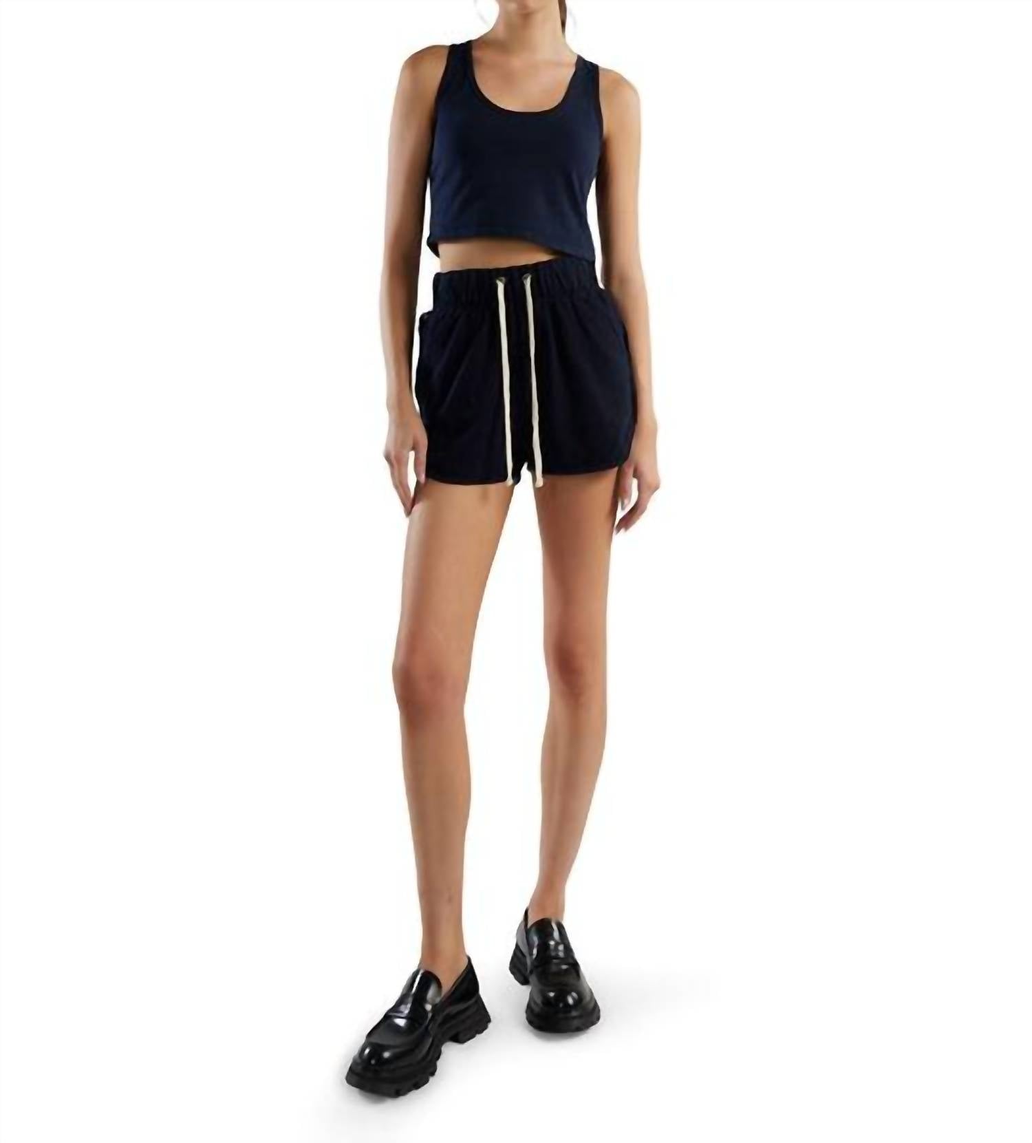 Les Tien - Kerry Crop Tank - blue - clothing - cotton